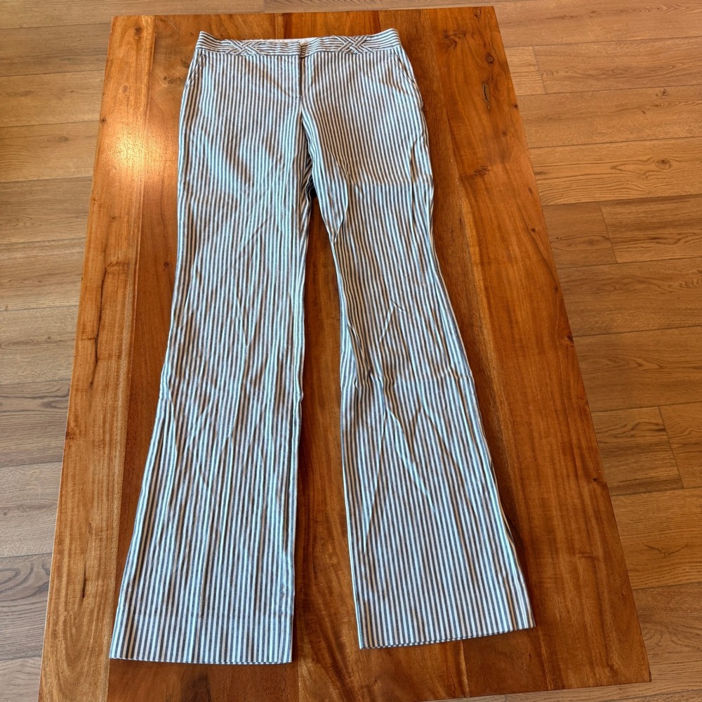 Tory Burch Women's Navy/White‎ Striped Pants Size 4